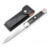 11in Horn Handle Switchblade Knife w/ Sheath