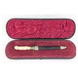 F. Peck Bella Cala Carved Bone Dagger w/ Sheath &