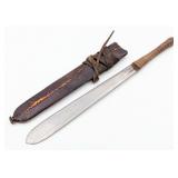 Antique Kenyan Maasai Seme Short Sword w/ Sheath