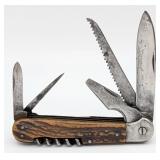 Antique Erwin Jay Germany 5-Blade Stag Utility Kni