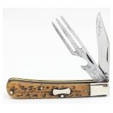 Antique Cattaraugus Jigged Bone Hobo Trapper 21419