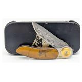 Ltd Lone Wolf Knives Tigers Eye Damascus Paul Pres