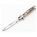 Dolphin DM Stag Pick Lock Switchblade Knife