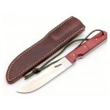 Randall Model 10 5in Red Micarta Utility Knife w/