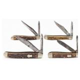 (4) 1933-40 Remington Jigged Bone Folding Knives