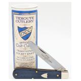 Great Eastern Cutlery Smooth Blue Linen Micarta Ja