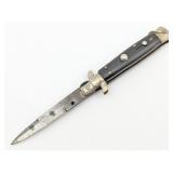Vtg 5.5in Horn Handle Stiletto Switchblade
