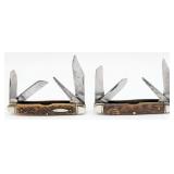 (2) Wards Jigged Bone 4-Blade Stockmans