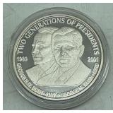 Sterling Two Generations of Presidents Coin