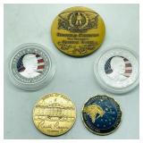 (5) Commemorative Presidential Coins and Tokens