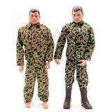 (2) Vintage Hasbro GI Joe Figures w/ Camouflage Ou