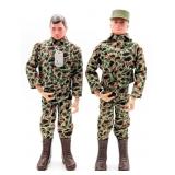 (2) Vintage Hasbro GI Joe Figures w/ Camouflage Ou