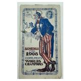 1908 Chicago Cubs World Champions Schedule