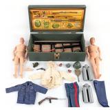 (2) Vintage Hasbro GI Joe Figures w/ Footlocker an