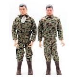 (2) Vintage Hasbro GI Joe Action Marine Figures w/