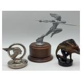 Lot of 3 Native American Radiator Cap Hood Mascots