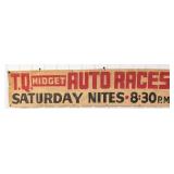 9-1/2ft T.Q. Midget Auto Races Hand Painted Canvas