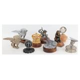 Group Of 9 Hood Ornament Radiator Cap Mascot