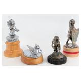 Plymouth "Flying Goddess" & (3) Lion Hood Orname