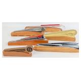 (6) Automobile Hood Mascots Mounted On Wooden Disp