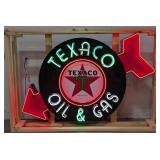 Large Custom Texaco Oil & Gas Flashing Arrow Neon
