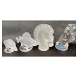 Lot of 4 Crystal Mascots/Figurines