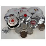 Group of Car Hubcaps & Grease Cap