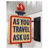 Vintage 2-Sided Standard Oil / AMOCO "Ask Us" /