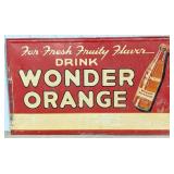 Large Vintage SST Wonder Orange Soda Embossed Sign