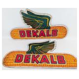 2) Vintage DeKalb Seed Corn Winged Ear Masonite Ad