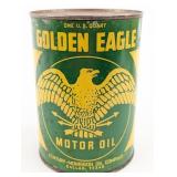 HTF Vintage Golden Eagle Motor Oil One Quart Metal