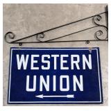 Vintage DSP Western Union Arrow Sign w/ Bracket