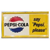5-1/2ft Vintage SST Pepsi-Cola Embossed Sign