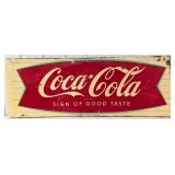 5-1/2ft Vintage SST Coca-Cola Fishtail Sled Sign /
