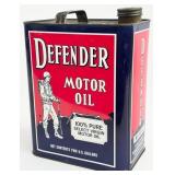Vintage Defender Motor Oil Two Gallon Oil Can w/ S