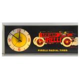 Vintage Pirelli Radial Tires Lighted Clock By NPI