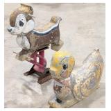 Vintage Chipmunk and Snail Playground Spring Rides