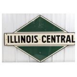 Large Vintage SST Illinois Central Railroad Sign