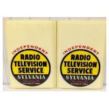 2) 3ft Vintage Sylvania Radio Television Service L