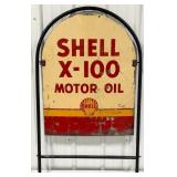 Vintage DST Golden Shell Motor Oil Curb Sign