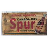 6ft Vintage SST Spur Soda Adams Grocery Embossed A