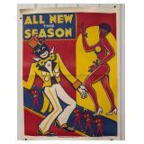 Large Ca.1930s Black Americana Minstrels Advertisi