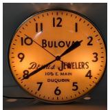 Vintage Bulova Dennis Jewelers Lighted Advertising