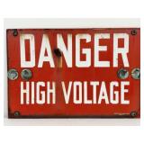 Vintage SSP Danger High Voltage Industrial Sign