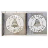 2) Vintage 18in DSP Bell Public Telephone Flange A