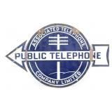 Vintage DSP Public Telephone Arrow Advertising Sig