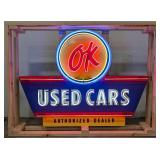 Custom OK Used Cars Neon Sign w/ Flasher