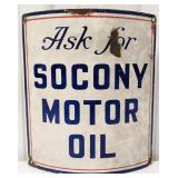 Vintage SSP SOCONY Motor Oil Curved Pump Plate