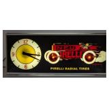 Vintage Pirelli Radial Tires Lighted Clock By NPI