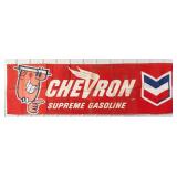 Nearly 10ft Vintage Chevron Supreme Gasoline Servi